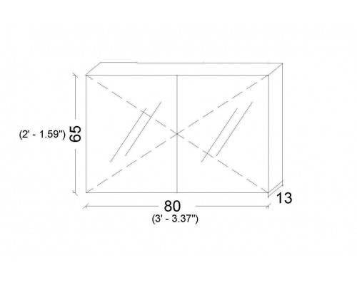 Armadi Art Vallessi Зеркальный шкаф подвесной с подсветкой 80x13x65h см, цвет: светлое дерево 547-L Armadi Art Vallessi Зеркальный шкаф подвесной с подсветкой 80x13x65h см, цвет: светлое дерево 547-L