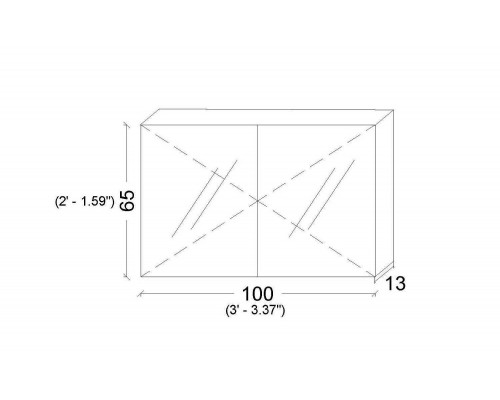 Armadi Art Vallessi Зеркальный шкаф подвесной с подсветкой 100x13x65h см, цвет: темное дерево 546-D