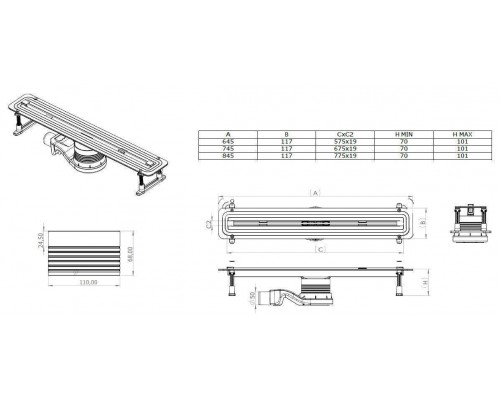 Allen Brau Liberty Душевой лоток 74,5 см, цвет: нержавеющая сталь 9.50001.SS Allen Brau Liberty Душевой лоток 74,5 см, цвет: нержавеющая сталь 9.50001.SS