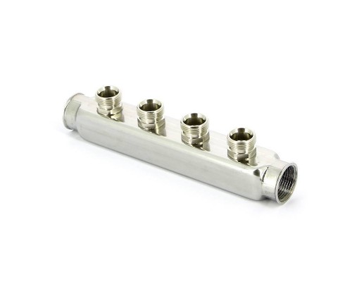 Коллектор ВВ 1" нержавеющая сталь UNI-FITT 4 выхода 3/4"EK