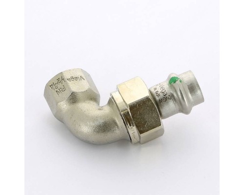 Угол разъемный пресс-B с плоской прокладкой нержавеющая сталь Sanpress InoxVIEGA 15х1/2"