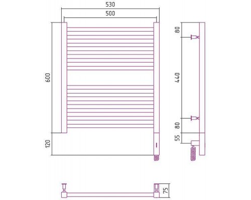 Сунержа Модус 3.0 Полотенцесушитель электрический 50x60h, прав., цвет: мат. шампань 022-5701-6050 Сунержа Модус 3.0 Полотенцесушитель электрический 50x60h, прав., цвет: мат. шампань 022-5701-6050