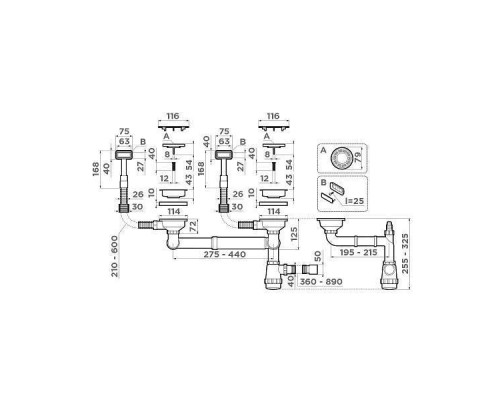 Omoikiri WK-2C-LG Арматура для двухчашевых моек с прямоуг. переливами цвет: светлое золото 4956497 Omoikiri WK-2C-LG Арматура для двухчашевых моек с прямоуг. переливами цвет: светлое золото 4956497