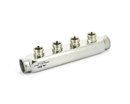 Коллектор ВВ 1" нержавеющая сталь UNI-FITT 4 выхода 3/4"EK