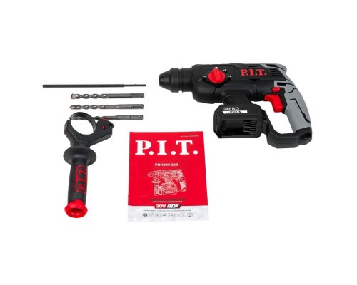 Перфоратор P.I.T. PBH20H-22B SOLO аккумул.бесщеточный (20В,1,8Дж,3-х реж,бур 22мм, sds-plus,коробка)