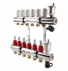 Коллекторная группа со встроенными расходомерами 3 выхода 1" Евроконус 3/4" (VTc.596EMNX) (Valtec)
