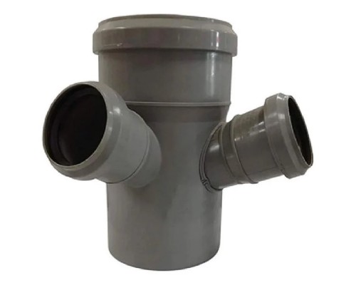 Крестовина двухпл. канализ. ПП 110*110* 50*67гр.мм с растр. сер. Синикон стандарт (Valsir)