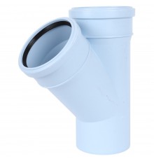 Тройник для водостока ПП 110*110*45гр. Синикон Rain Flow с раструбом голубой (уп.12 шт)