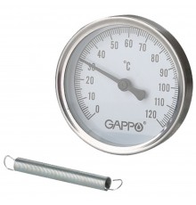 Термометр Gappo биметаллический накладной с пружиной 1"-2" x 0-120C