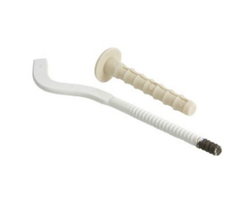 Кронштейн для радиатора с дюбелем белый (7*180мм) для секционных радиаторов