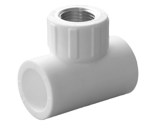 Тройник комбинированный полипропиленовый PPRC ВР 25х3/4" внутренняя резьба, белый (уп. 30 шт)