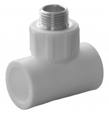 Тройник комбинированный полипропиленовый PPRC НР 20х3/4" наружная резьба, белый