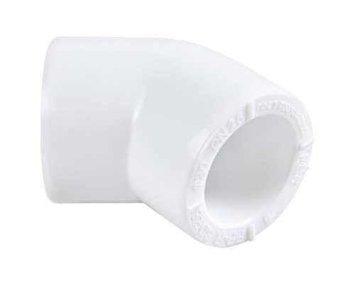 Угольник полипропиленовый PPRC 25х45гр.С РВК, белый