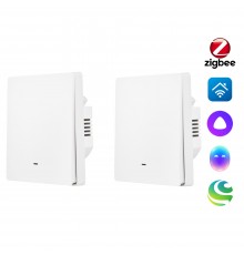Комплект два умных одноклавишных выключателя HOMMYN 2SWZBNN01W