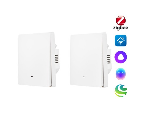 Комплект два умных одноклавишных выключателя HOMMYN 2SWZBNN01W
