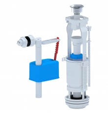 Арматура для унитаза универсальная АНИ WC6050M, боковой подвод, пластиковая кнопка