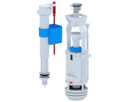 Арматура для унитаза универсальная АНИ WC8510C, нижний подвод, хром. кнопка