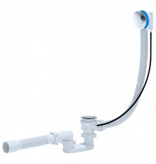 Сифон для ванны "АНИ" с гибкой трубой 1 1/2х40/50, нержавеющий выпуск полуавтомат (EM601) (Россия)