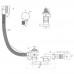 Сифон для ванны "АНИ" с гибкой трубой 1 1/2х40/50, нержавеющий выпуск полуавтомат (EM601) (Россия)