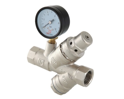 Клапан подпиточный Valtec 1/2" с фильтром мех.очистки и манометром VT.515.N.04