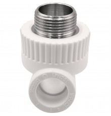 Тройник THERMOLIGHT комбинированный PP-R НР 20х3/4х20 белый (10/120)