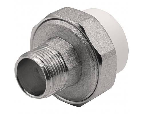 Муфта THERMOLIGHT комбинированная разъемная PP-R НР 32х3/4" белый (5/120) Муфта THERMOLIGHT комбинированная разъемная PP-R НР 32х3/4" белый (5/120)