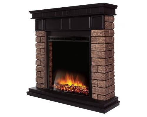 Портал Firelight Bricks Wood Classic камень темный, шпон венге Портал Firelight Bricks Wood Classic камень темный, шпон венге
