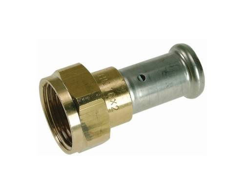 Муфта HENCO накидная гайка, плоское уплотнение, латунь пресс, 16x3/8" Муфта HENCO накидная гайка, плоское уплотнение, латунь пресс, 16x3/8"