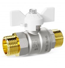 Кран шаровой латунный LD Pride 47.25.Н-Н.Б (White) Ду 25 Ру 40 нр-нр, бабочка