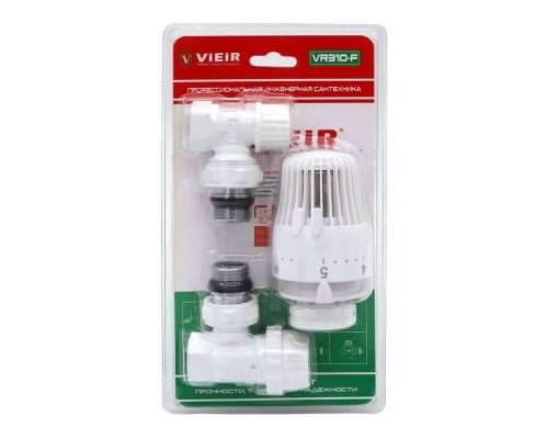 Комплект терморегулирующий VIEIR 1/2" угловой VR310-F белый Комплект терморегулирующий VIEIR 1/2" угловой VR310-F белый