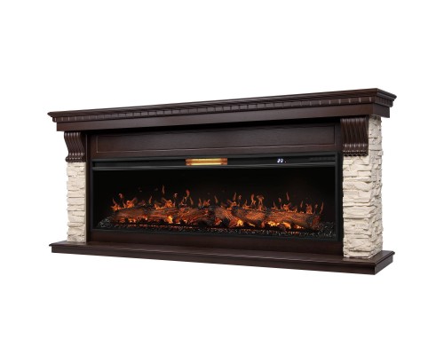 Каминокомплект: Очаг Royal Thermo Aurora RTFP/P-AR60LS, портал Michigan 60, камень мол., шп. тем.дуб