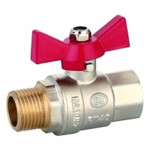 Кран ViEiR шаровый 3/4" ВН, кр. бабочка, никель (96/12) VR203-02
