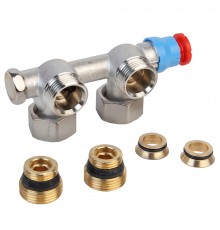 Узел нижнего подключения Giacomini угловой термостатический 3/4"F x 3/4"E, R386TX013