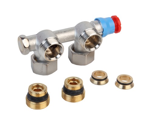 Узел нижнего подключения Giacomini угловой термостатический 3/4"F x 3/4"E, R386TX013