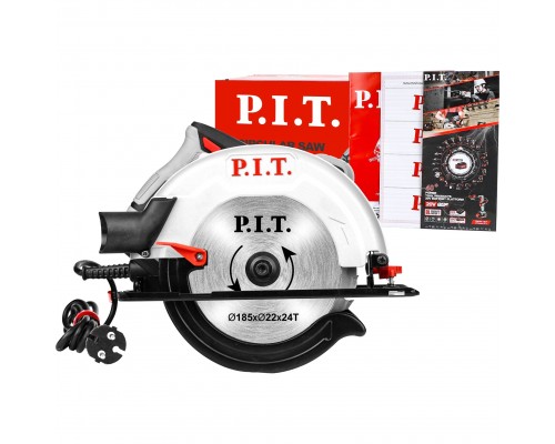 Пила PIT циркулярная PKS185-C3 (1400Вт, 5500 об/мин., диск 185мм, глубина пропила 60мм) (4) Пила PIT циркулярная PKS185-C3 (1400Вт, 5500 об/мин., диск 185мм, глубина пропила 60мм) (4)