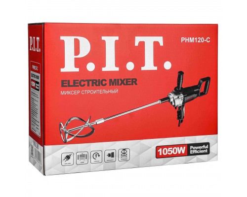 Дрель-миксер PIT PHM120-C МАСТЕР (низкооб1050Вт,0-550об, регул. ск.,насадка,патрон 16мм) Дрель-миксер PIT PHM120-C МАСТЕР (низкооб1050Вт,0-550об, регул. ск.,насадка,патрон 16мм)