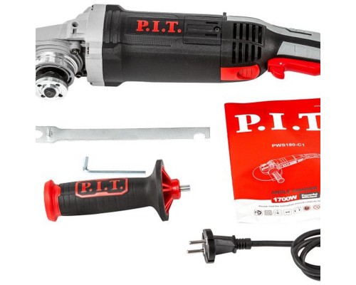 Шлифмашина P.I.T. угловая PWS180-C1 (180мм, 1700Вт, 8500об/мин, поворот рукоятка) Шлифмашина P.I.T. угловая PWS180-C1 (180мм, 1700Вт, 8500об/мин, поворот рукоятка)