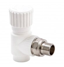 Вентиль Lammin PPR радиат. угл. 20 х 1/2" 100/10 белый