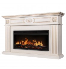 Каминокомплект: Очаг Electrolux EFP/P-3620LS, портал Siena 42/40/36, сл. кость с зол. патиной