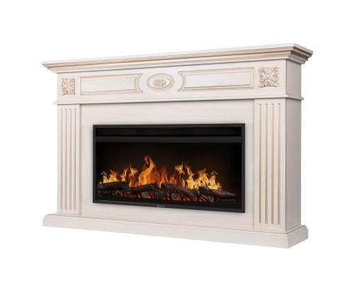 Каминокомплект: Очаг Electrolux EFP/P-3620LS, портал Siena 42/40/36, сл. кость с зол. патиной