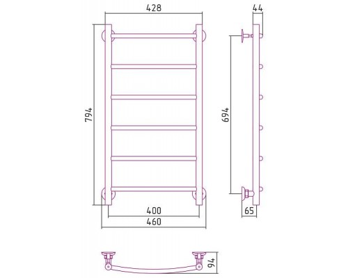 Стилье Версия-Н2 Полотенцесушитель водяной 40x80h, цвет белый 12622-8040