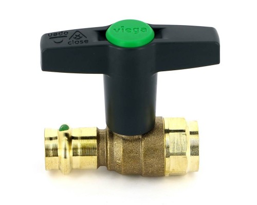 Кран шаровой BB EASYTOP VIEGA пресс-B 18 х 1/2" бронза SC-Contur высокая Т-ручка