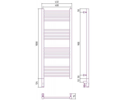 Сунержа Богема 3.0 Полотенцесушитель электр. 40x100h, лев., цвет: темн. титан муар 15-5804-1040 Сунержа Богема 3.0 Полотенцесушитель электр. 40x100h, лев., цвет: темн. титан муар 15-5804-1040