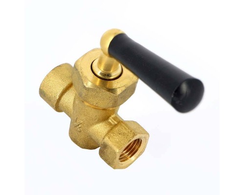 Кран трехходовой WATTS Ind ВВ 1/4" для манометра RM8MM ручка черная