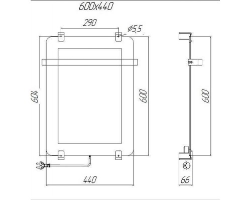 Allen Brau Infinity Полотенцесушитель электрический 60x44 см, с рейлингом и креплением 00288916