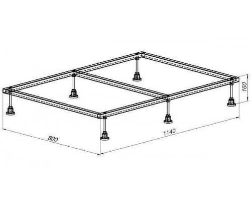 Allen Brau Каркас для поддона 114x80x16h см, цвет: хром 8.00004 Allen Brau Каркас для поддона 114x80x16h см, цвет: хром 8.00004