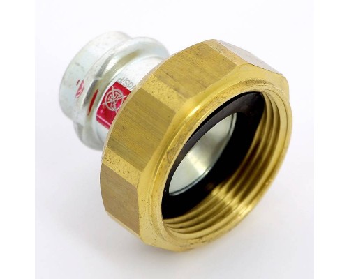 Муфта пресс-В с накидной гайкой и плоской прокладкой оцинкованная сталь Prestabo VIEGA 22х1"1/4