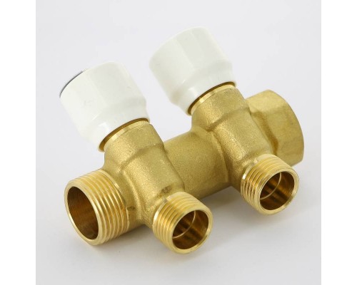 Коллектор НВ 3/4" с вентилями UNI-FITT 2 выхода 1/2"Н 40 мм Коллектор НВ 3/4" с вентилями UNI-FITT 2 выхода 1/2"Н 40 мм