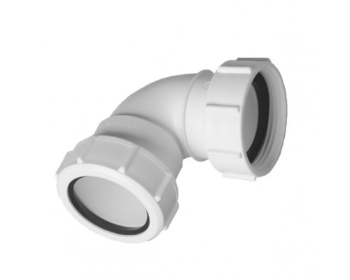 Отвод на 90° компрессионный 2«мама»хДу=50мм; цвет-белый