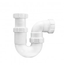 Сифон трубный Р-образный без выпуска (2х50мм); выход компрессионный Ду=50мм